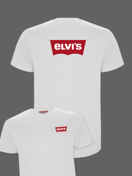 Camiseta blanca Elvis diseño pecho y detrás
