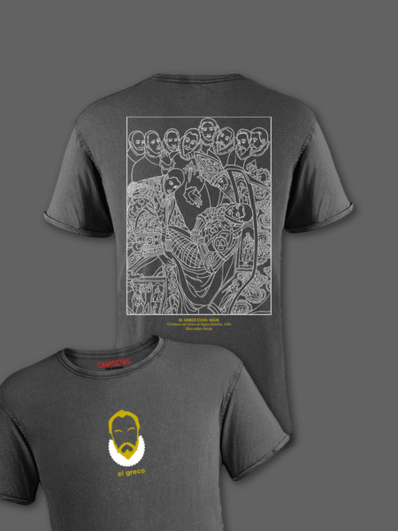 Camiseta negra desgastada El Entierro del Conde de Orgaz
