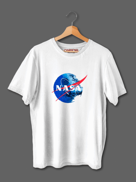 Camiseta divertida con diseño de la estrella de la muerte de Star Wars como si fuera el logo de la Nasa