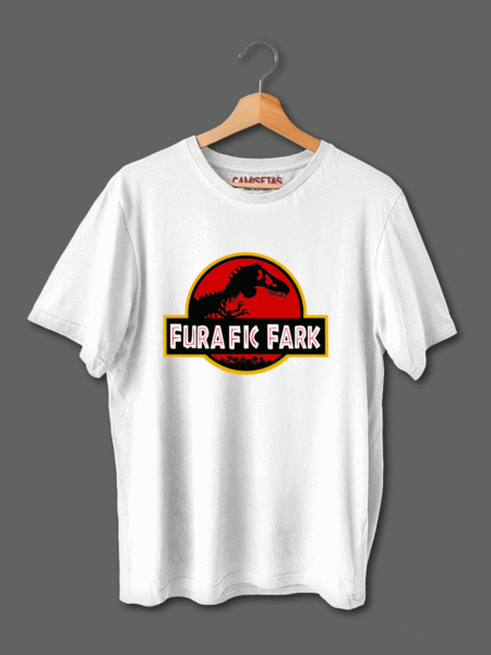 Camiseta divertida Furafic Fark con diseño inspirado en el logo de Jurassic Park