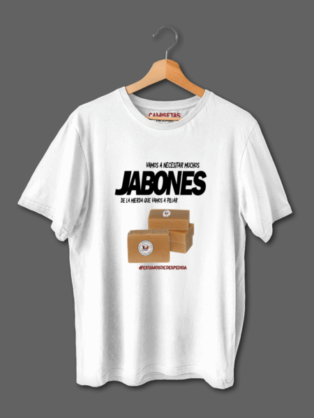 Camiseta Jabones con diseño inspirado en el grupo de música los Ramones, de manga corta con cuello redondo, 100% algodón.
