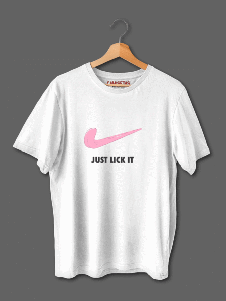 Camiseta divertida modelo Just lick it