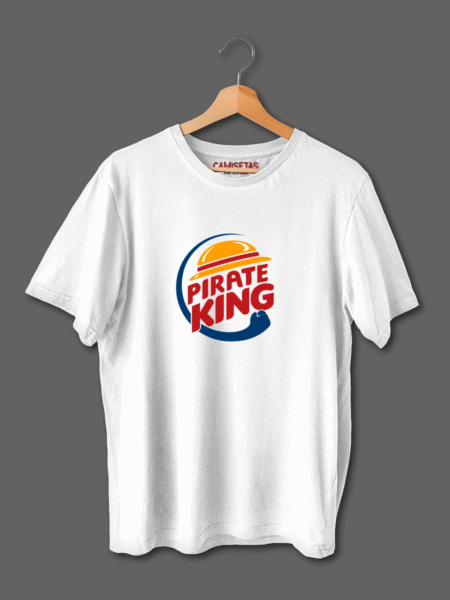 Camiseta Pirate King inspirada en la marca Burger king y en el comic One Piece