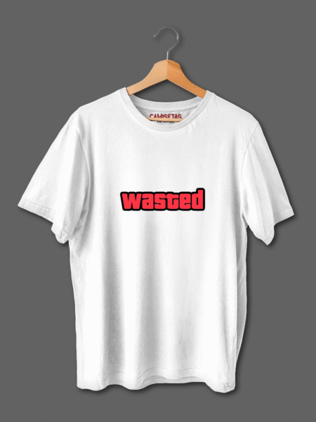 Camiseta Wasted con diseño Wasted inspirado en el mítico GTA