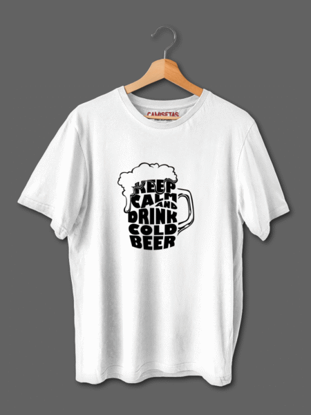Camiseta keep calm and drink cold beer